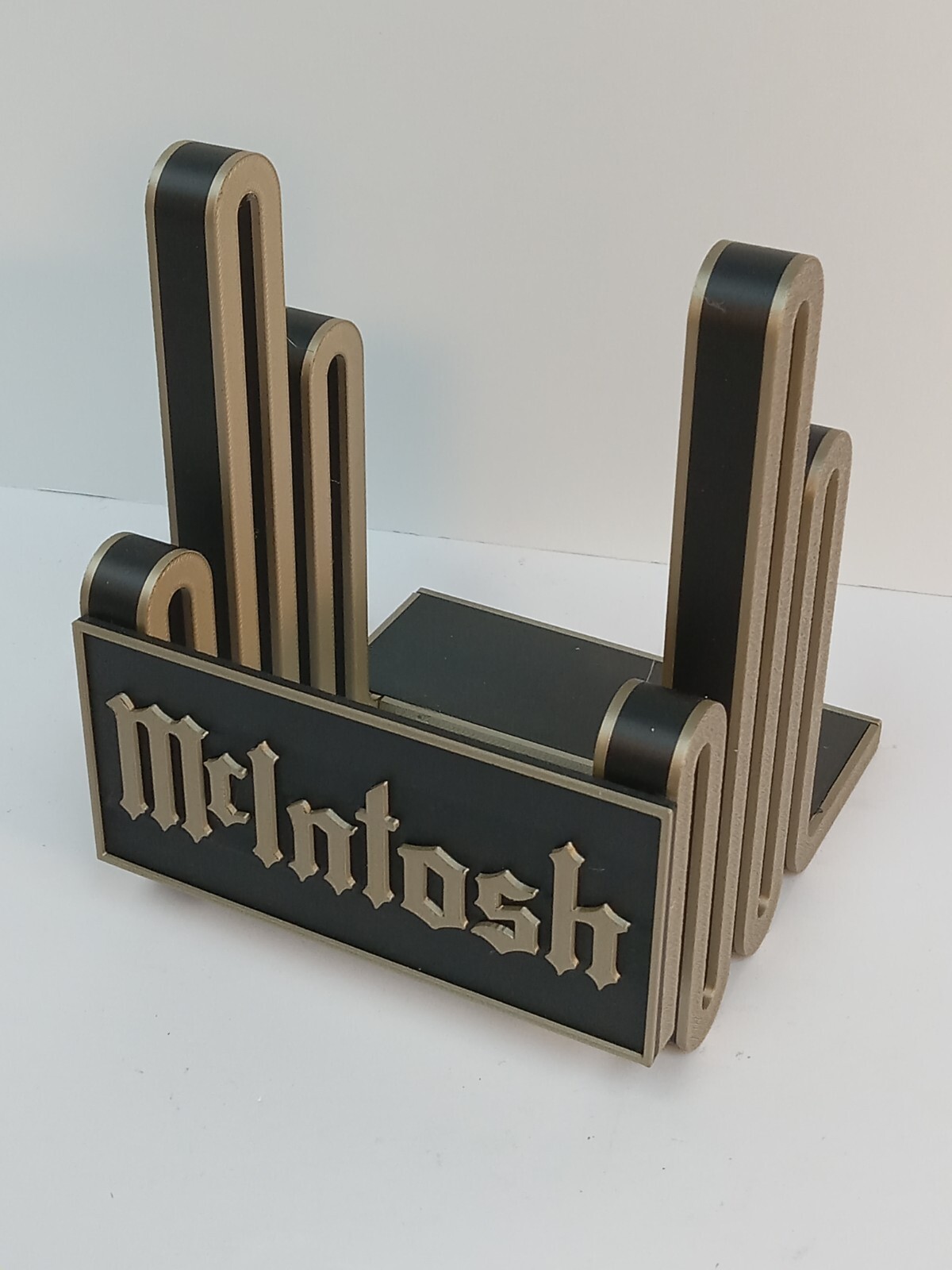 McIntosh Turntable Now Playing Record Display Stand – Upgraded Black & Gold
