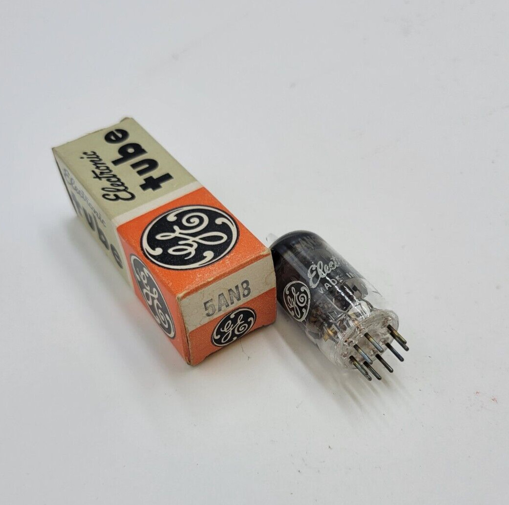 General Electric 5AN8 Electronic Tube Plug-In 9-Pin Triode Pentode Glass Body