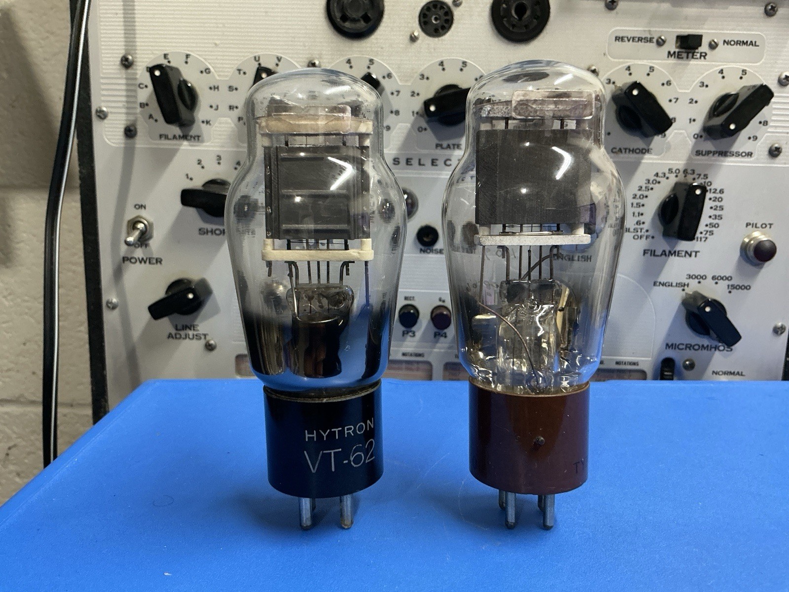 Pair VT-62 801 power vacuum tube -triode-Hytron & GE – 110% & 90%