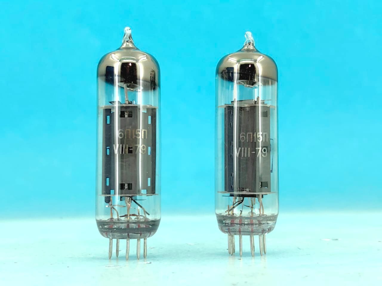 2 x 6P15P Electrically MATCHED PAIR USSR PENTODE Tube SV83 EL83 1979y