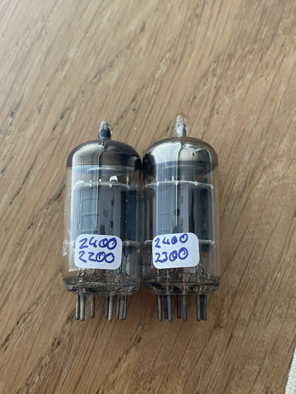 2X Valvo ECC82 12AU7 O-Getter Short Plates Matched Pair- Heerlen
