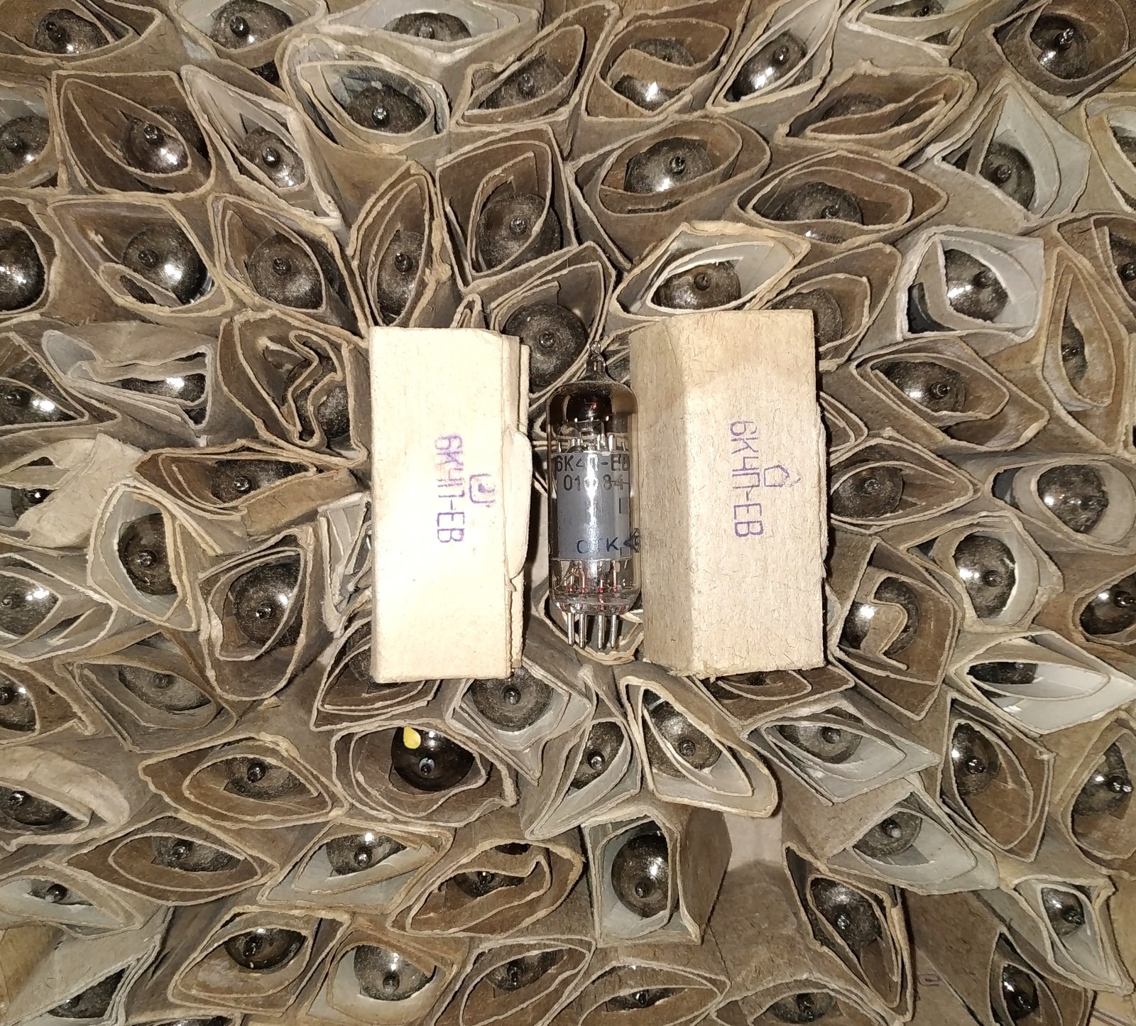 2pcs 6K4P-EV = EF93, 6BA6, W727 HF Pentode Tube NEVZ Soviet 1970-80s NEW in BOX