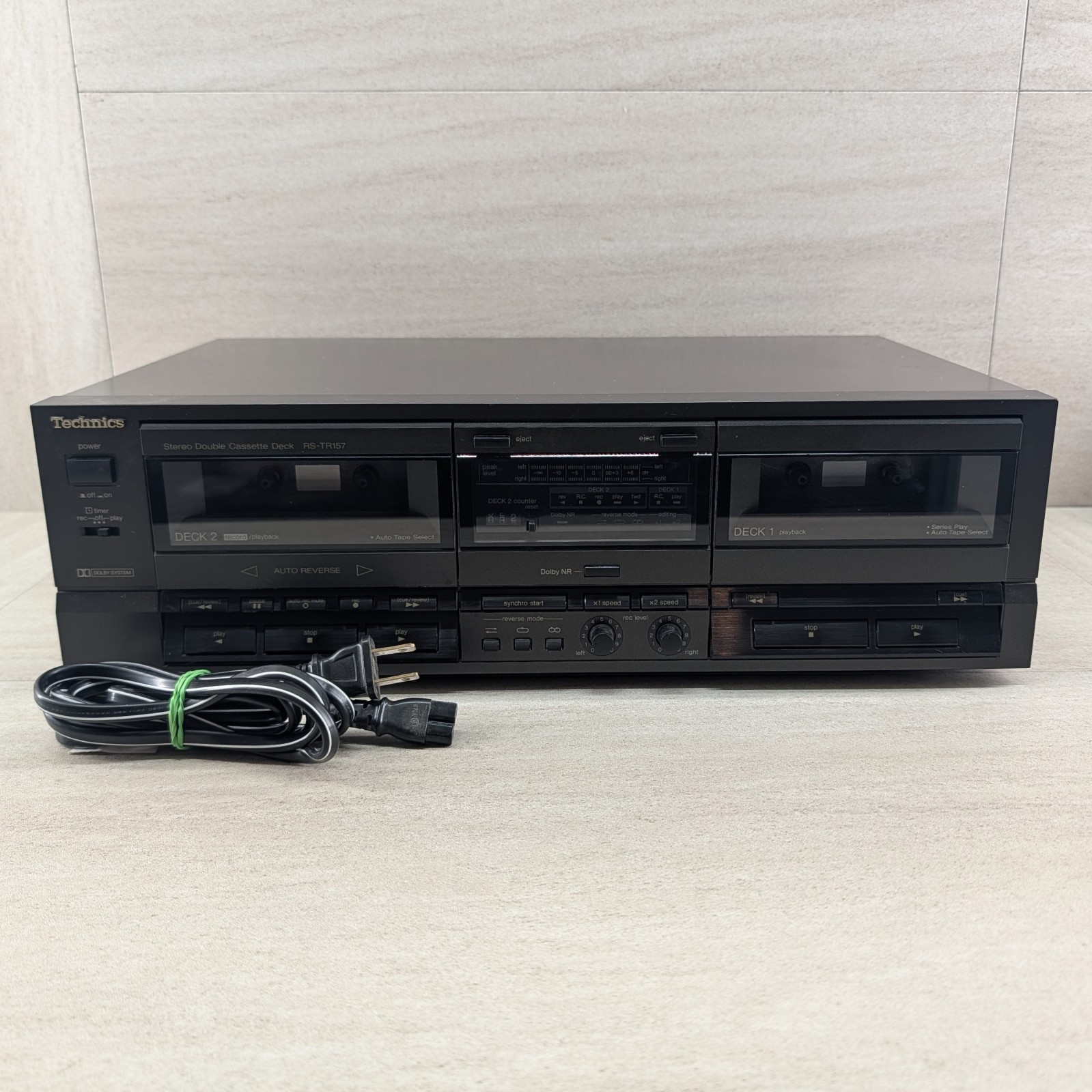 Technics RS-TR157 Stereo Double Cassette Deck Tape Player Tested Works Japan