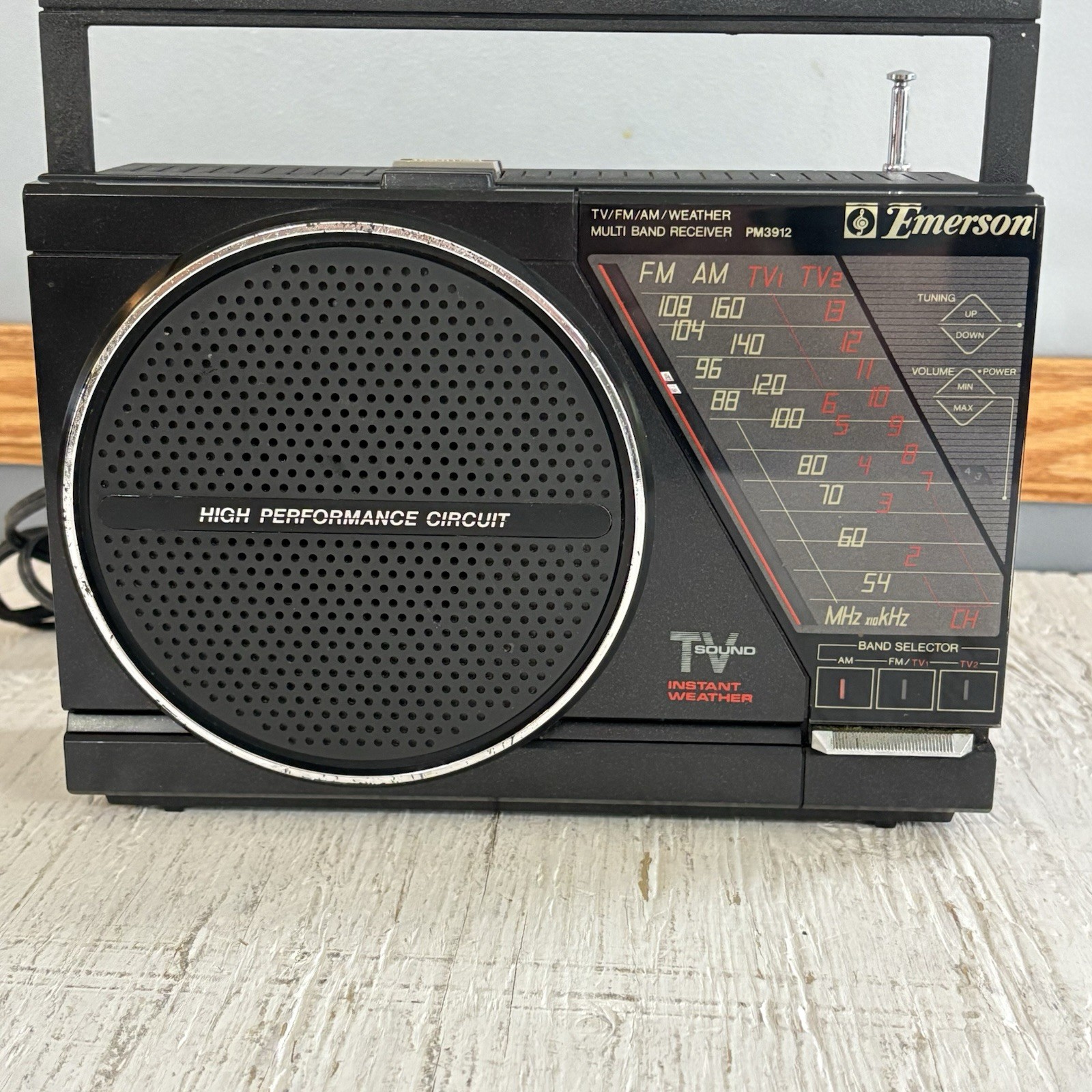 Vintage Emerson PM3912 TV/FM/AM/Weather Multi Band Receiver Works