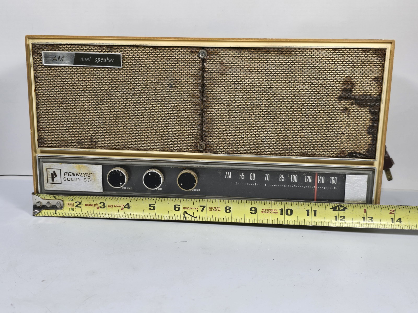 Rare J.C. Penney Pencrest Solid State Model 5513 AM Dual Speaker Radio For Parts
