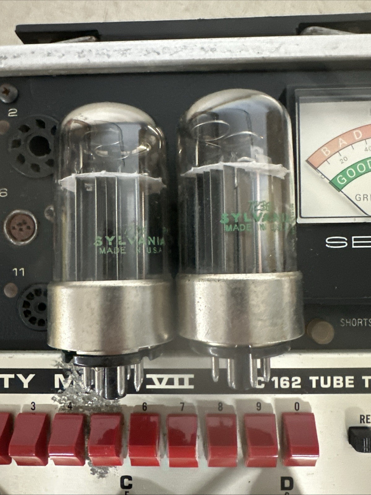 Matched Pair Sylvania 7236 Vacuum Tubes. Both Test 105 Strong