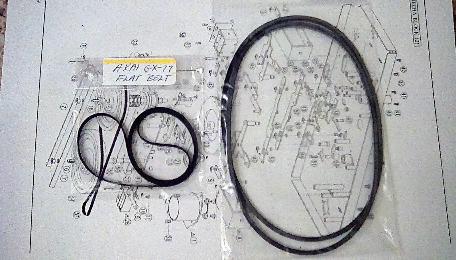 AKAI GX-77 3 Belt Kit – Instructions Included