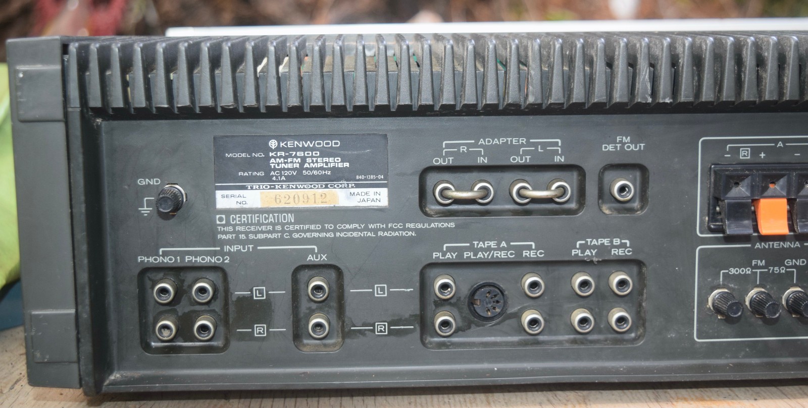 Vintage KENWOOD KR-7600 AM/FM Stereo Receiver – PARTS REPAIR ONLY