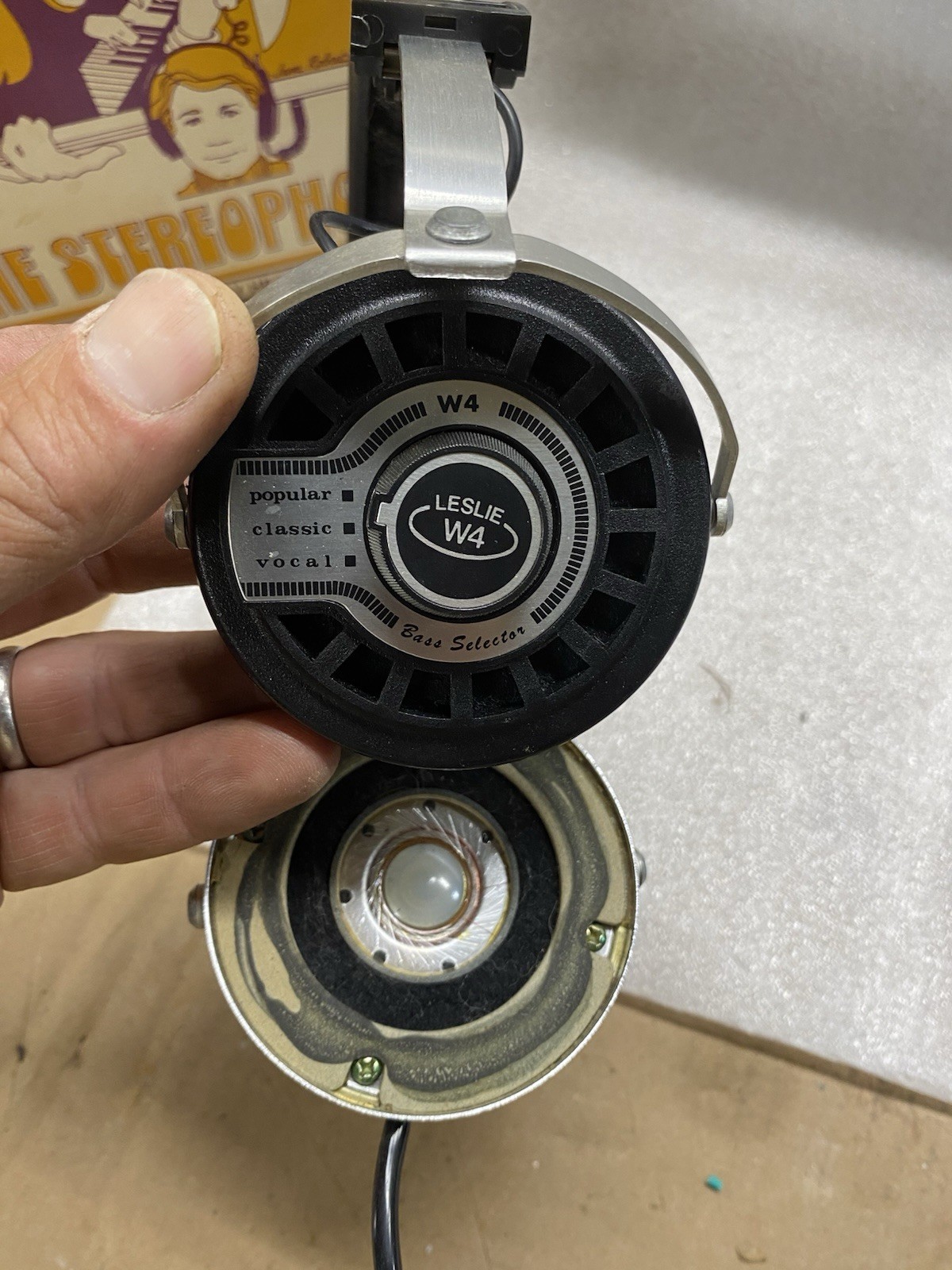 Vintage Leslie W2 Stereophones High Fidelity Headphones With Box