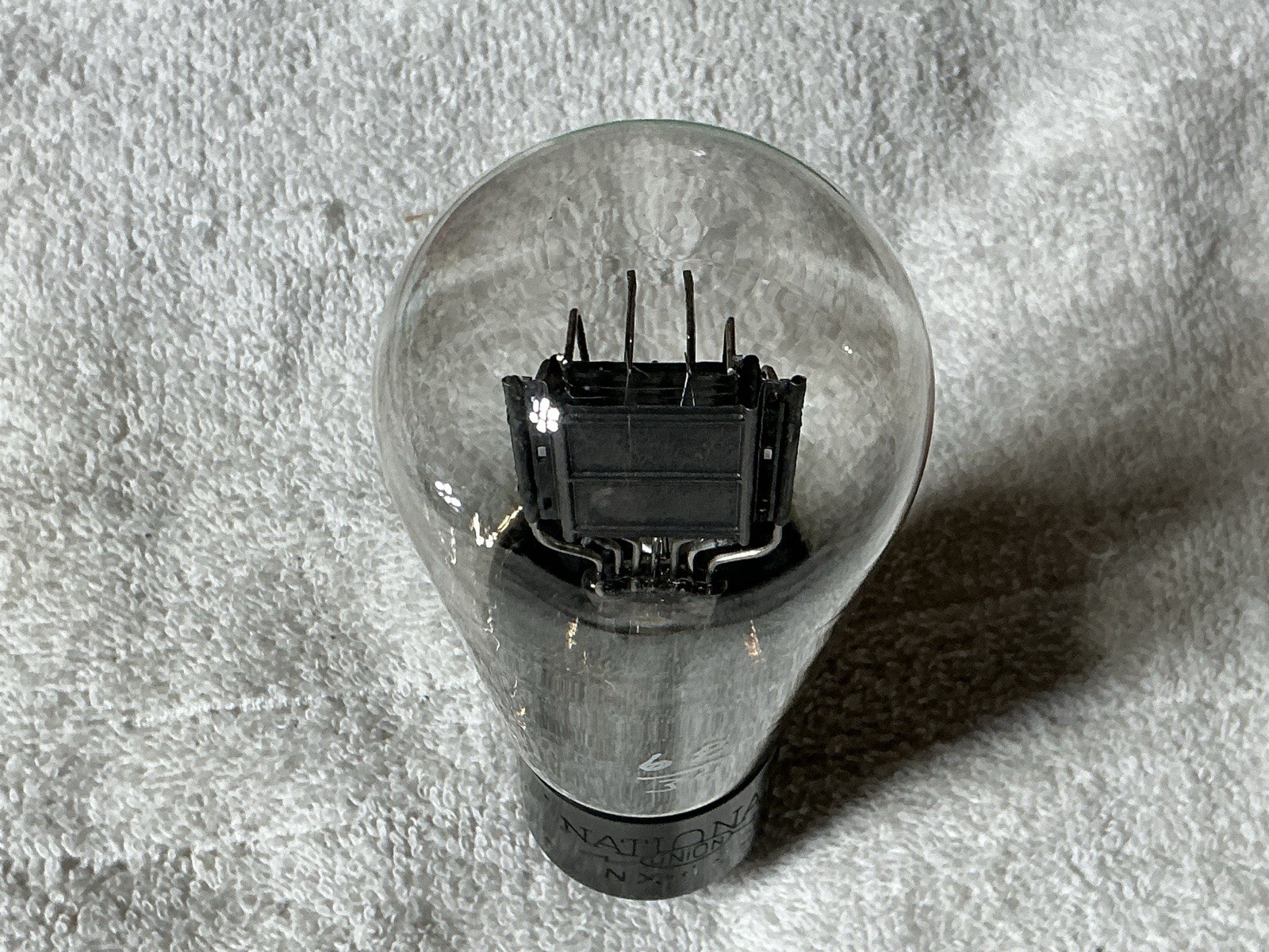 National Union 483 Type 45 Globe Tube 5 Volt Power Triode Black Plate Engraved