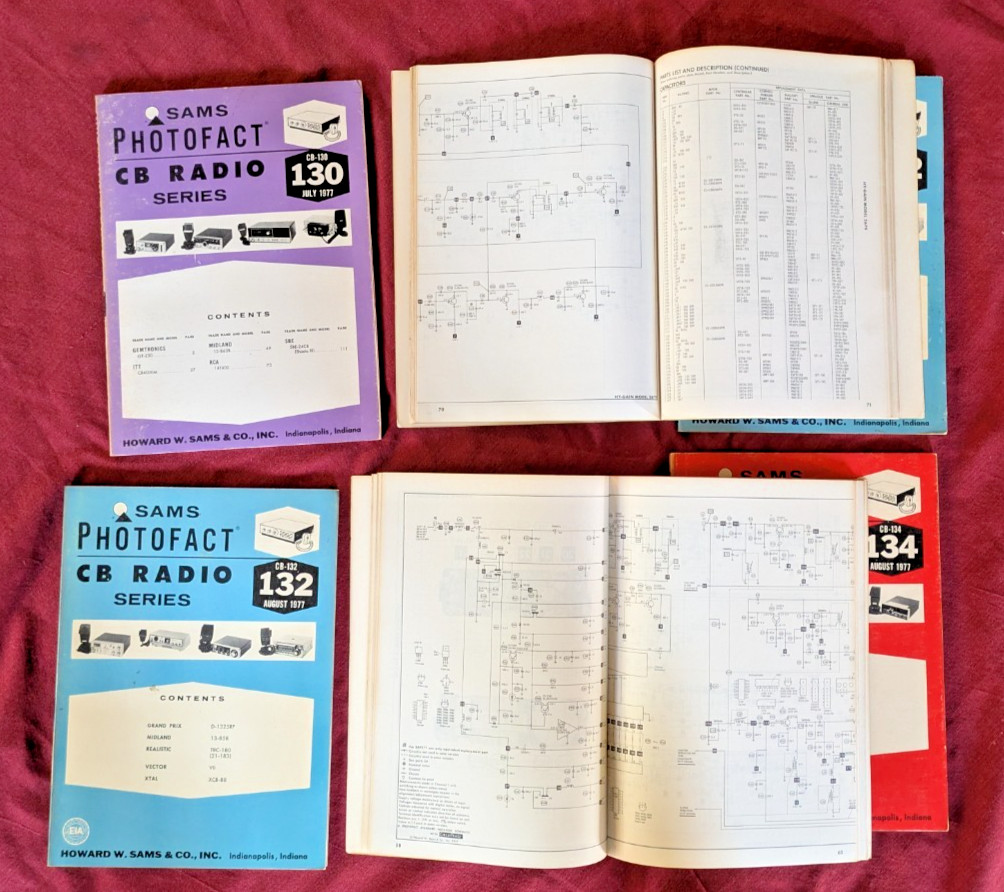 Howard W Sams Photofact CB Radio Series Manuals Lot CB-130 131 132 132 133 134 1