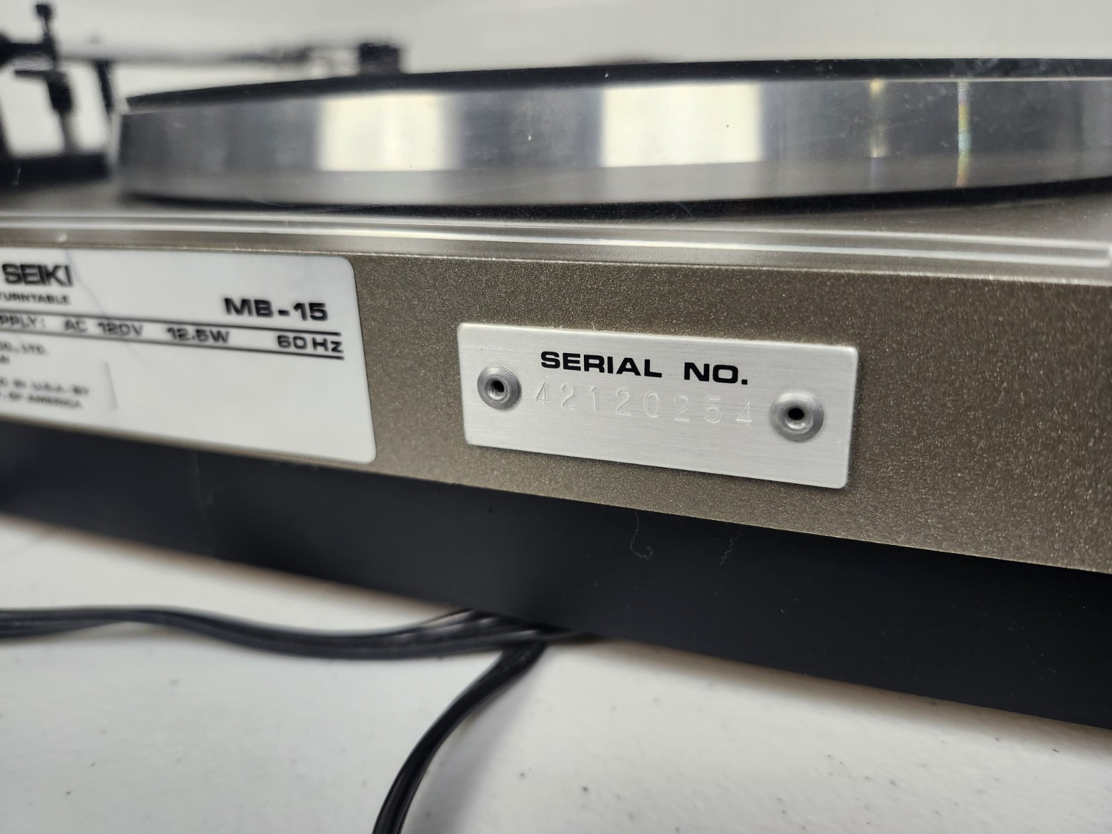 micro seiki turntable MB-15 VTG GOOD WORKING CONDITION