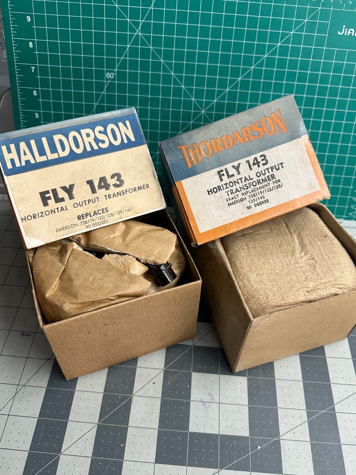 2-pack VINTAGE Halldorson Fly-143 Power Horizontal Output Transformer 90-degree