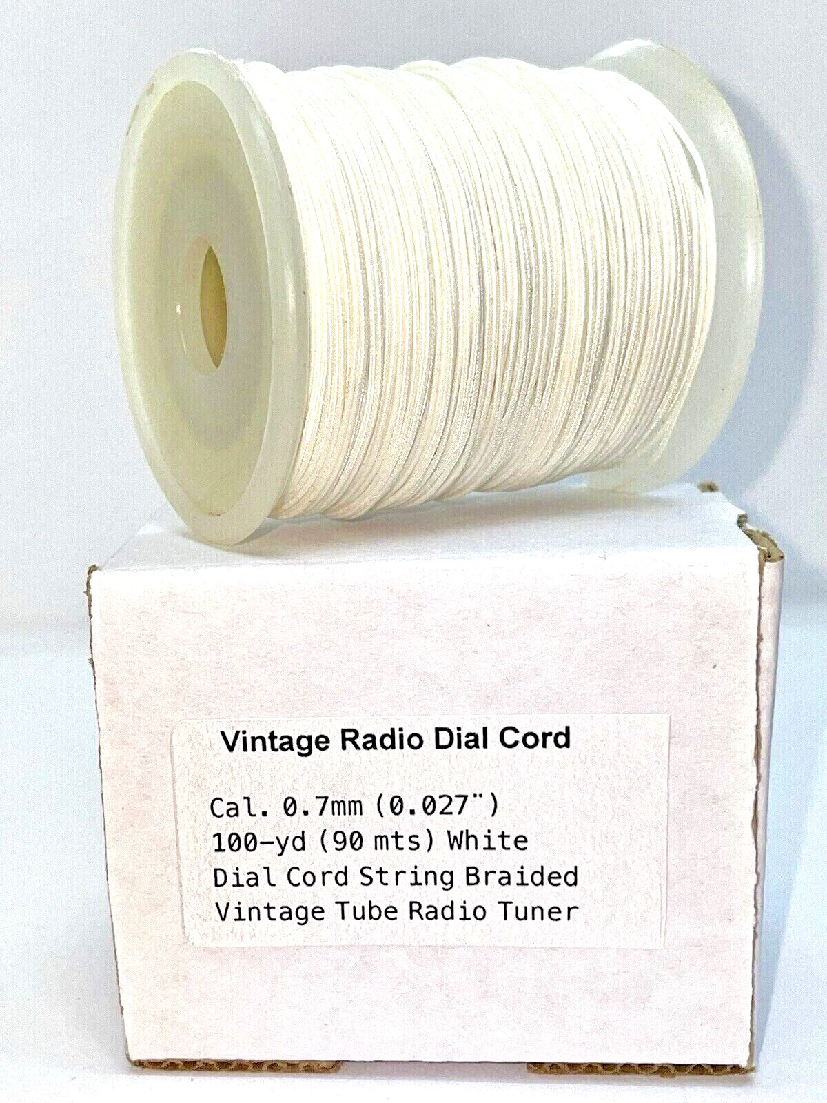 Dial Cord Radio 0.7mm (0.027 ¨ ) White Vintage 100 Yds. (90 Mts) For Radio Tuner