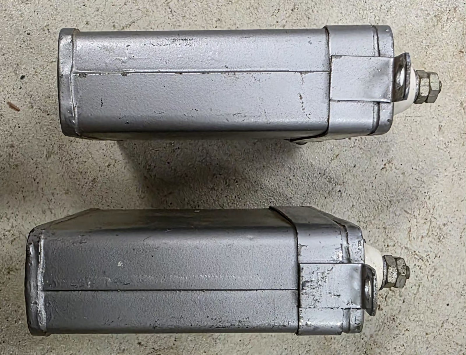 (2) Vintage CORNELL DUBILIER 8 MFD @ 600VDC PIO Oil Capacitor Tube Amplifier