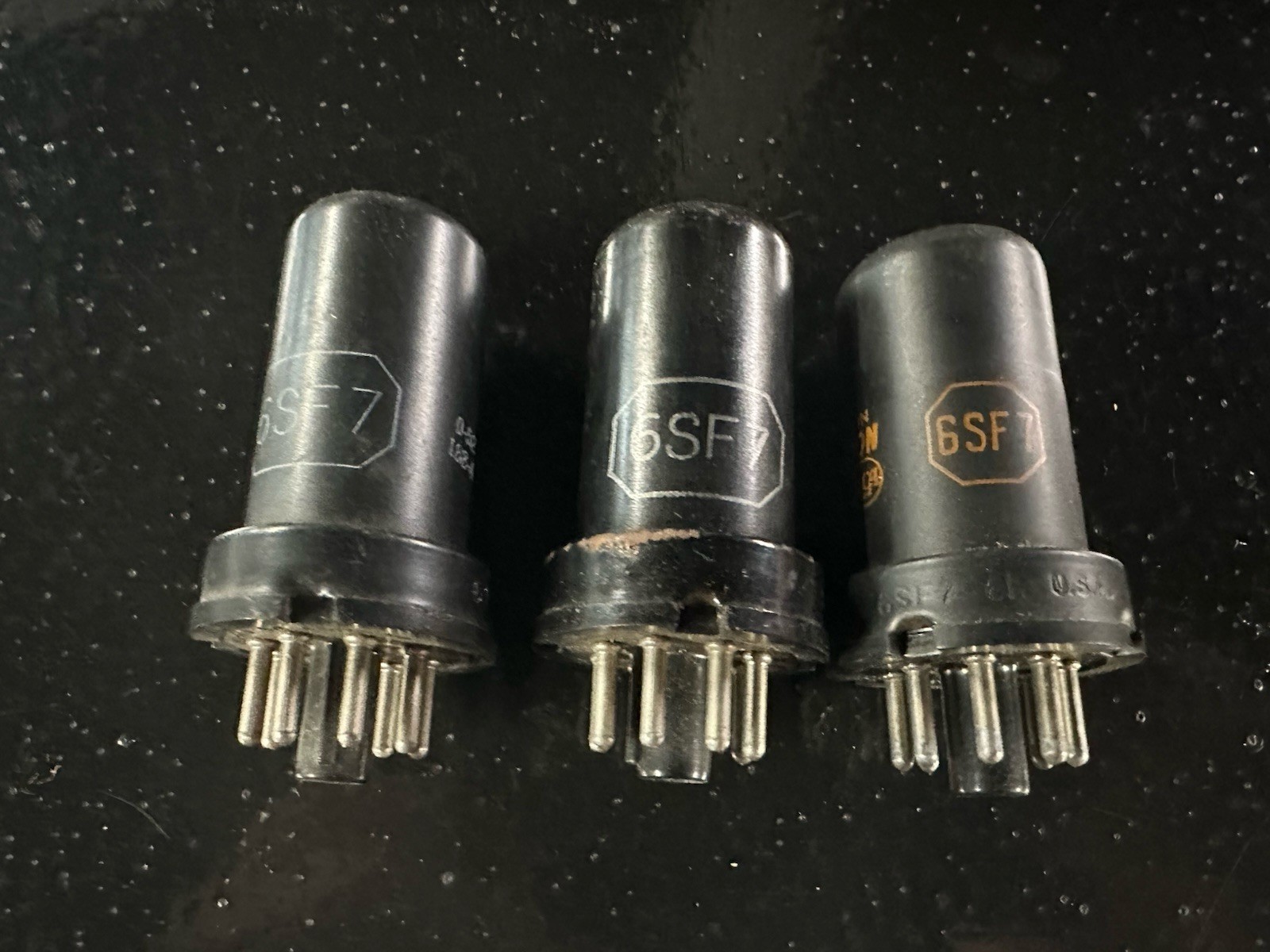 (3) 6SF7 Electron Tubes!! 1-Ken Rad 1-RCA 1-unknown Set Of Three- Tests Good!!