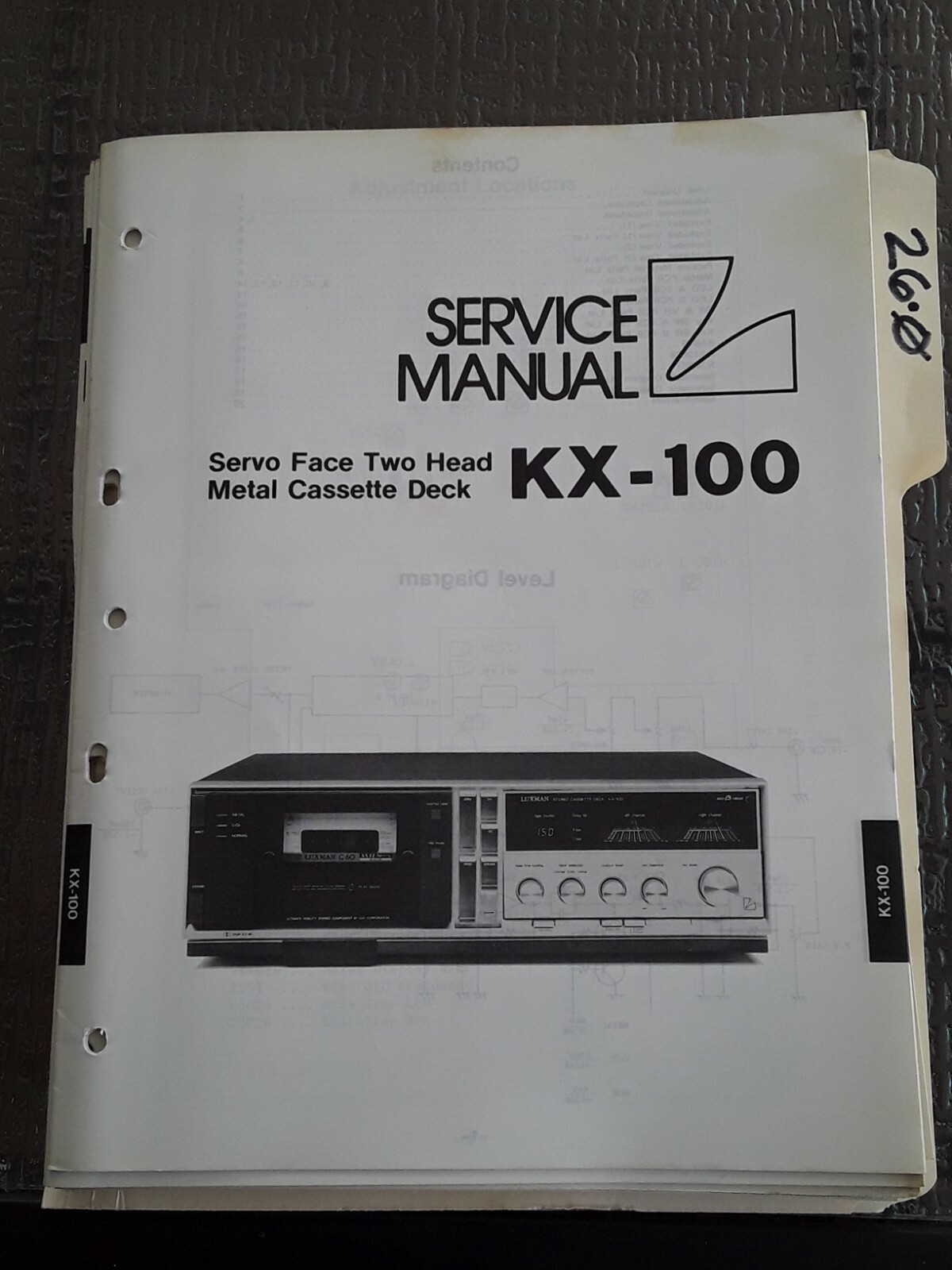 Kx-100 Luxman service manual original repair book stereo