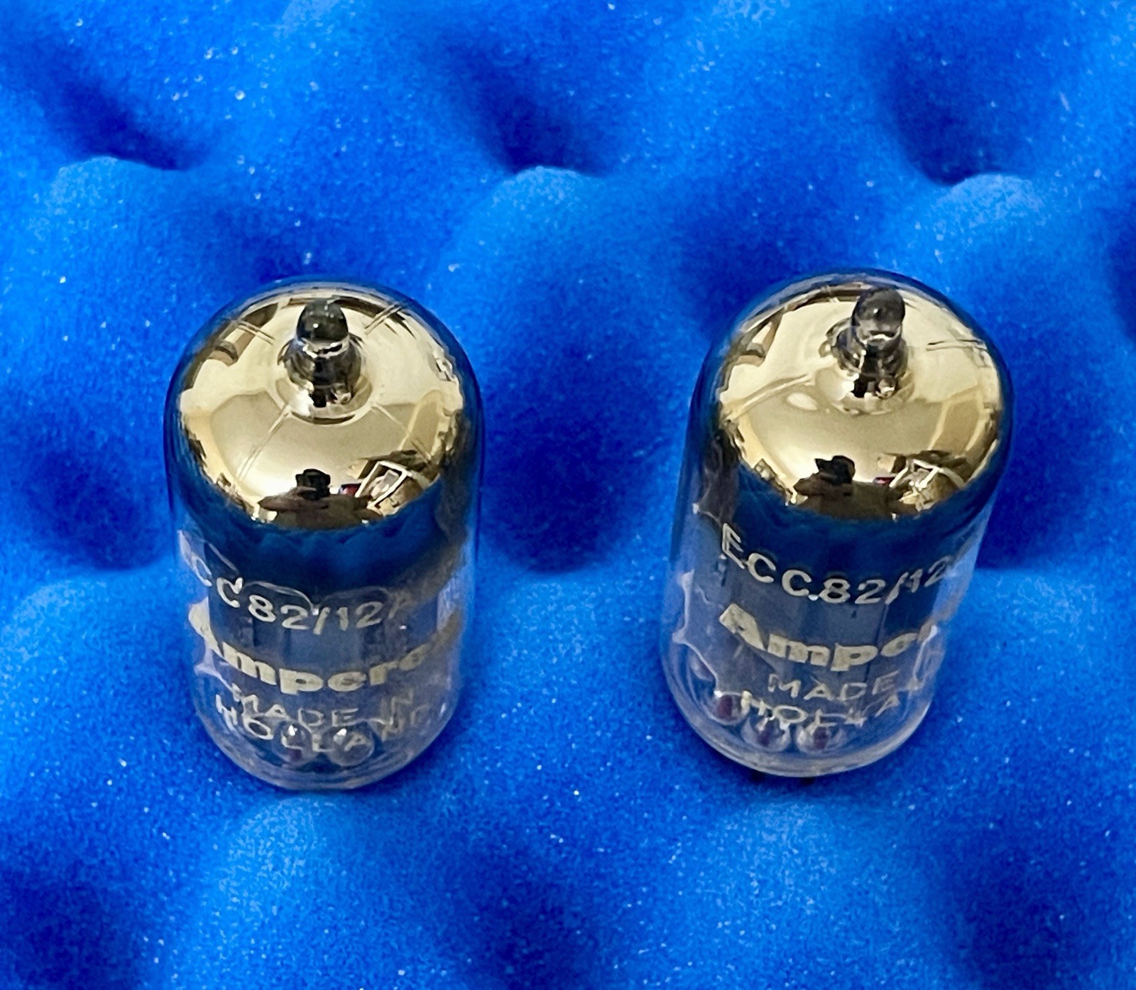 TWO Valvo ECC82 12AU7 Tubes / k62 / 45 deg. D Getter – 1956 /Amplitrex👍 Amperex