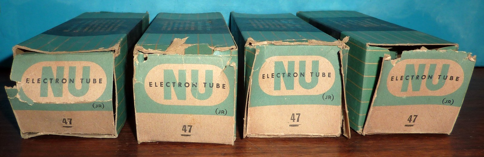 4 NU National Union Type 47 Tubes Blk Plate Hung Filaments Tested NOS/NIB LC~