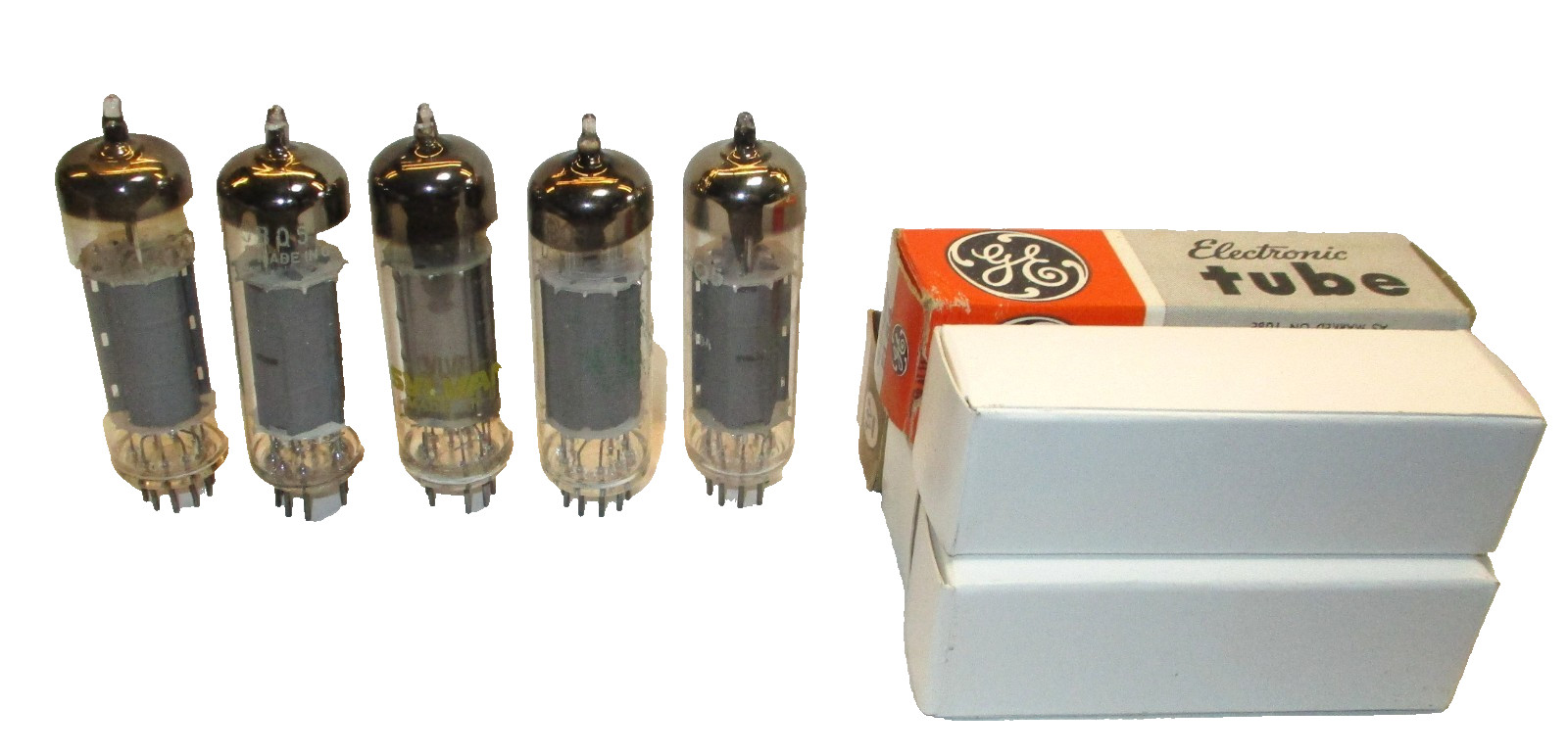 Lot of 5 Unbranded & GE 6BQ5 Tubes All Tested and Good
