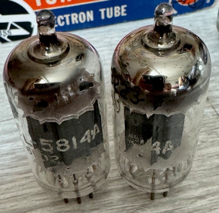 Platinum Matched Pair 5814A 12AU7WA NOS TUNG-SOL Audio TUBE Long PLATES