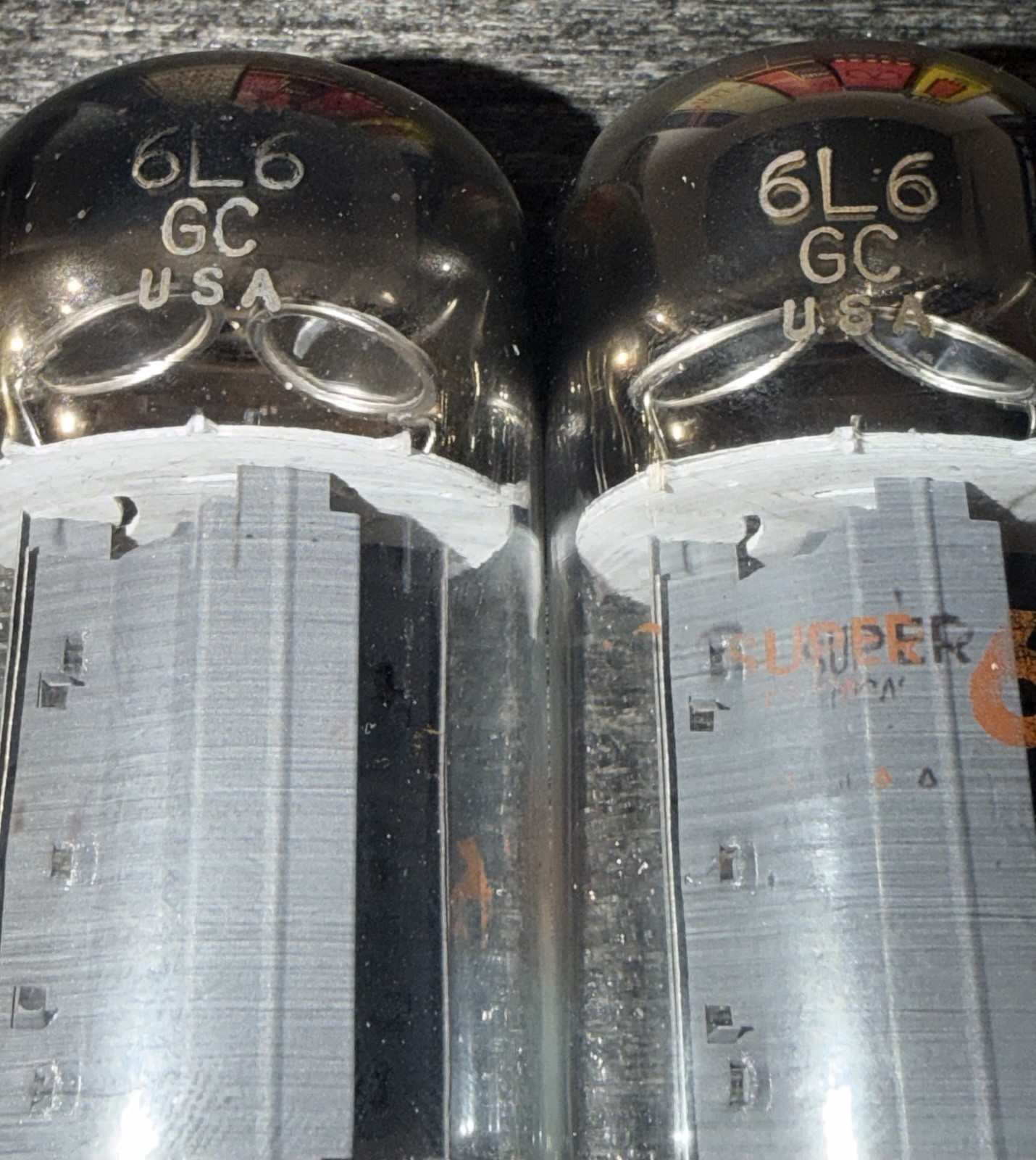 Rare Matched Pair Peavey Super 6 Sylvania 6L6GC STR387 Tubes Dual Foil O Getters