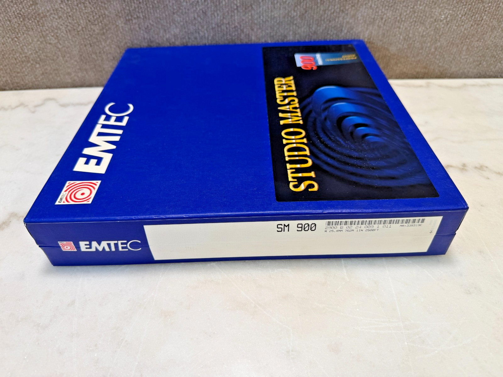 BASF EMTEC Studio Master 900 Maxima 2500ft Reel to Reel 1″ Tape 10.5″ Metal Reel