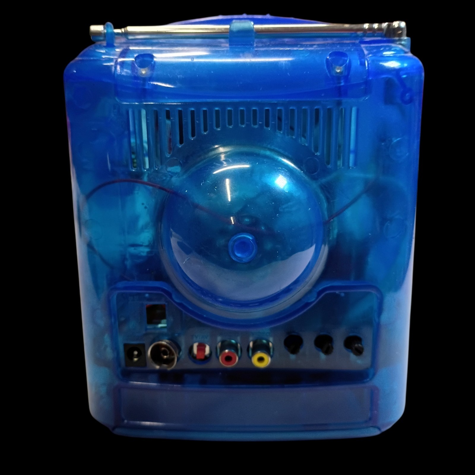 Vintage Translucent Blue Game Ready TV AM FM Radio Combo Y2K Retro CRT Tech
