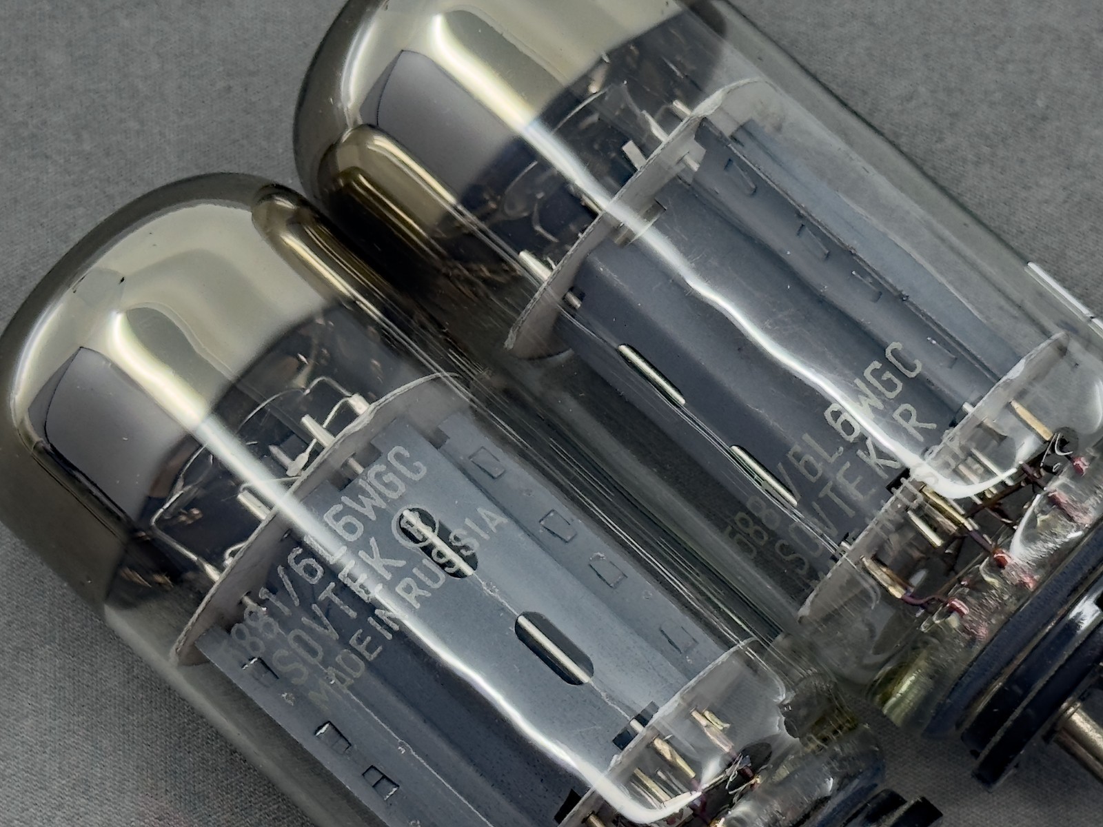 Matched Pair Sovtek 5881 6L6WGC Power Tubes Dual Cup Getters Tests Strong