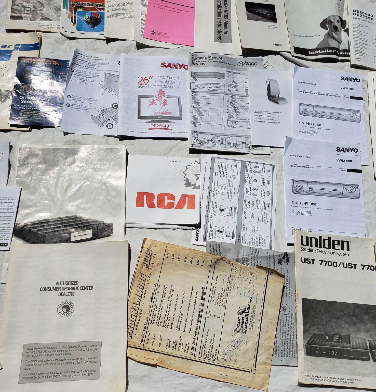 Lot of Instruction Manuals Paperwork for Various Electronics Vintage and Modern