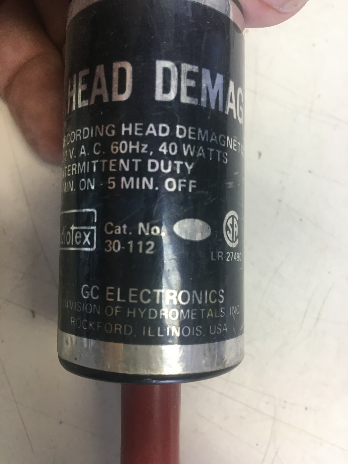 Audiotex Head Demag Recording Head Tape Demagnetizer 40 Watts Cat #30-112
