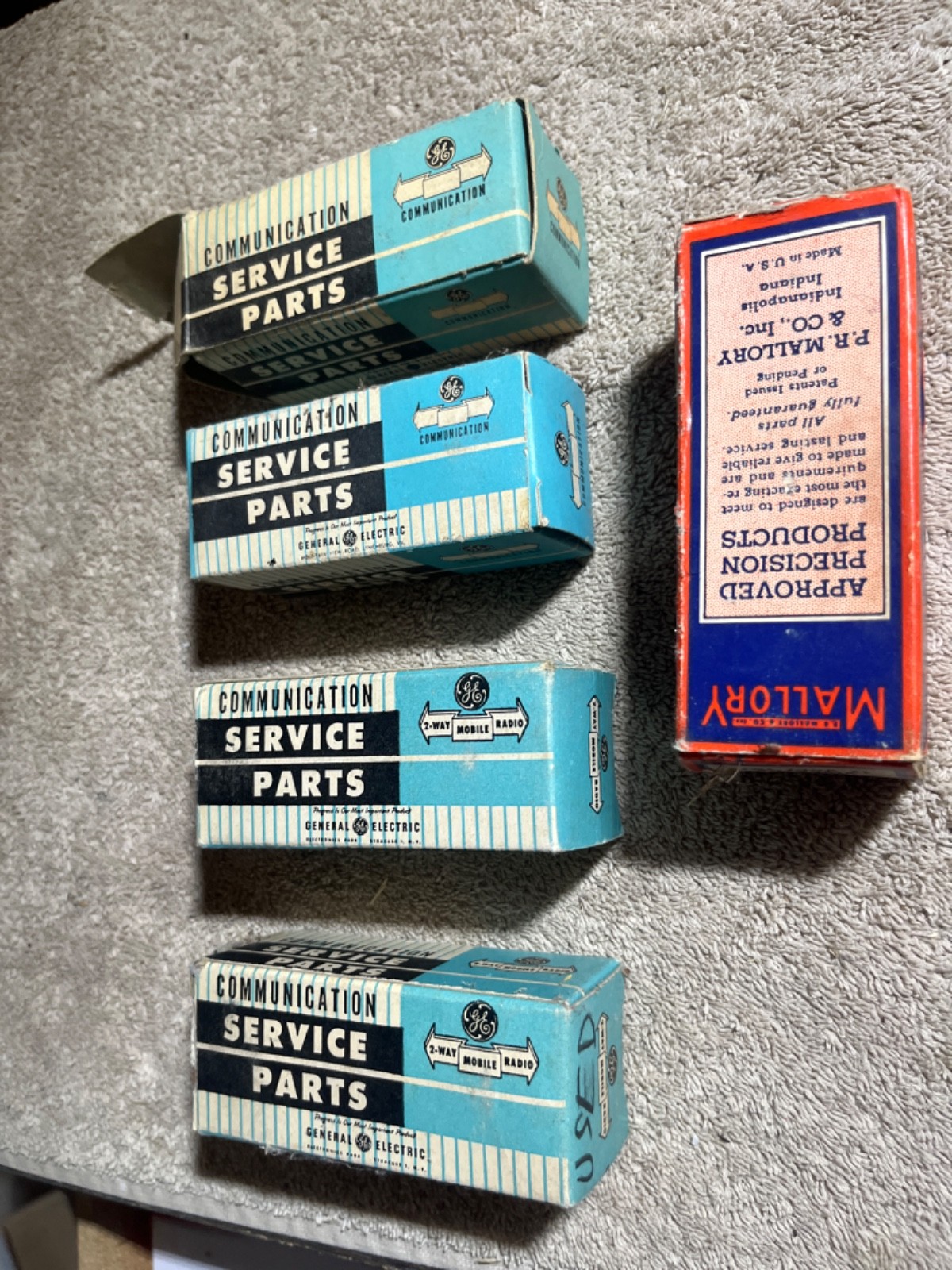 Mallory and GE genuine service parts, vibrator components, capacitors NOS