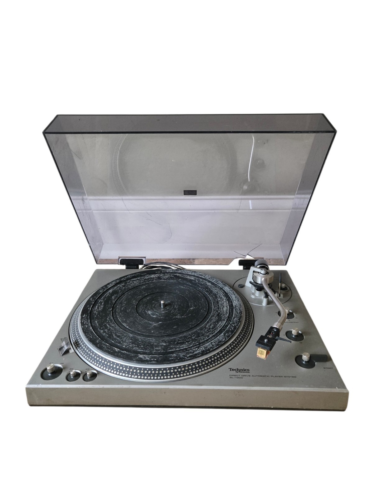 Vintage Technics SL-1300 Direct Drive Automatic Turntable With Dust Cover Works