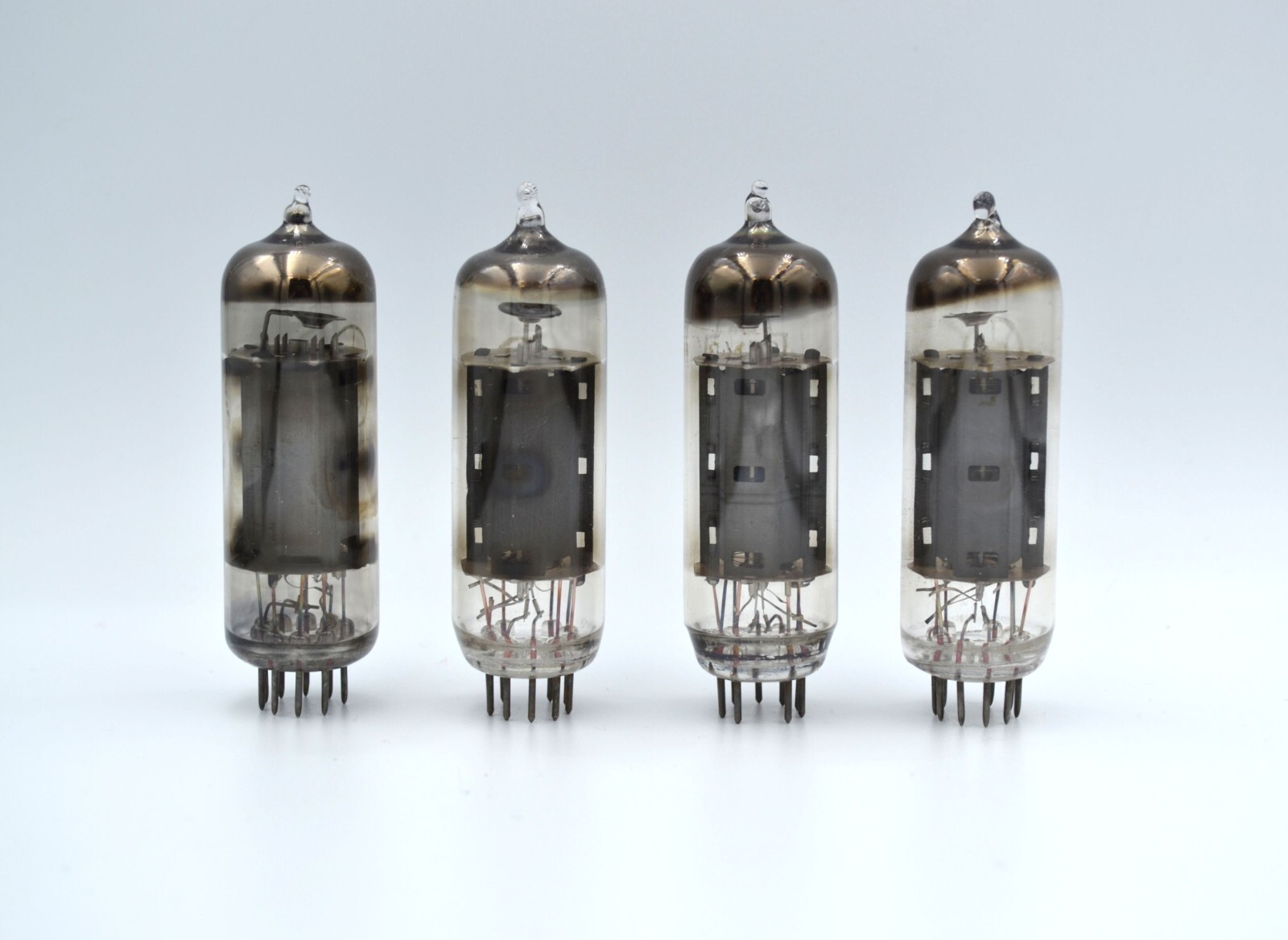 4pcs 6P14P Rare early 1965 Matched Quad Dish getter used tube EL84 6BQ5 7189 NOS