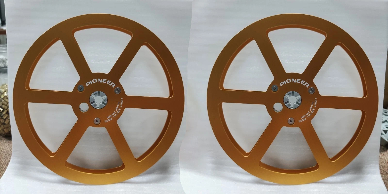 New One Pair Pioneer red 1/4 7” Tape Reel Light Metal Aluminum Take Up Reel