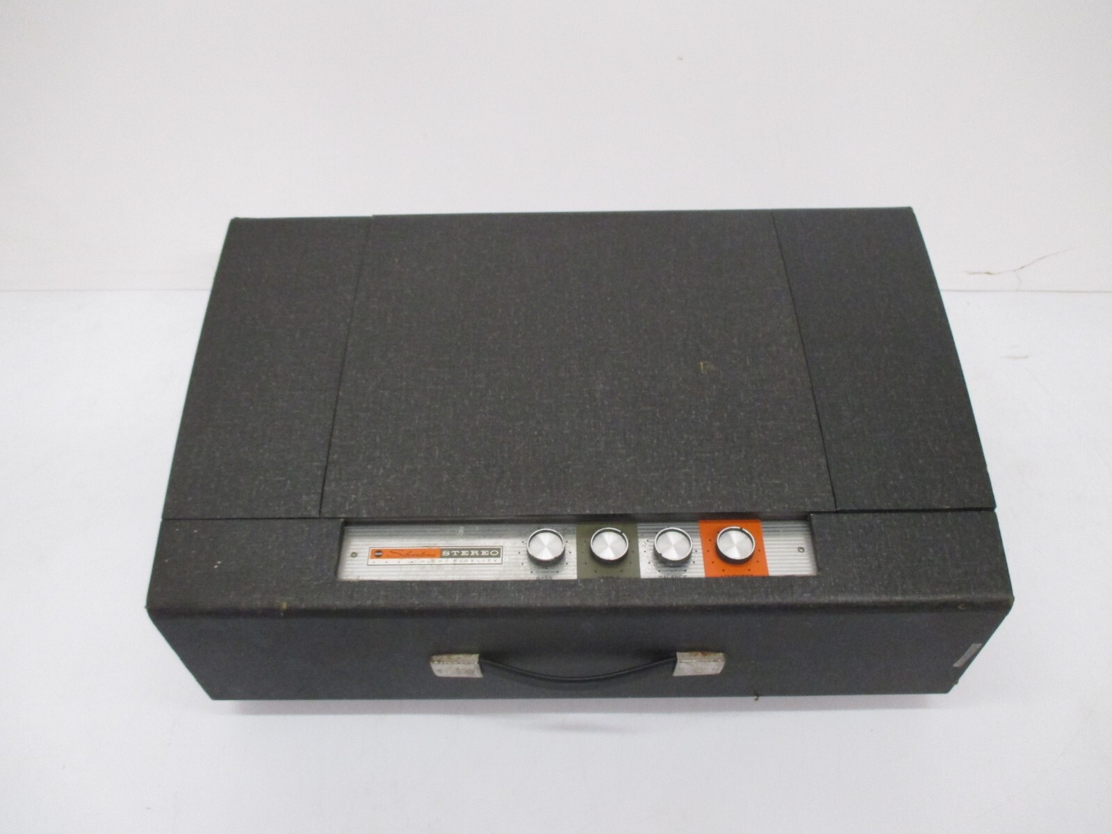 Vtg Sears Silvertone Stereo 3274 Portable Record Player 4 Speed & 2 Speakers