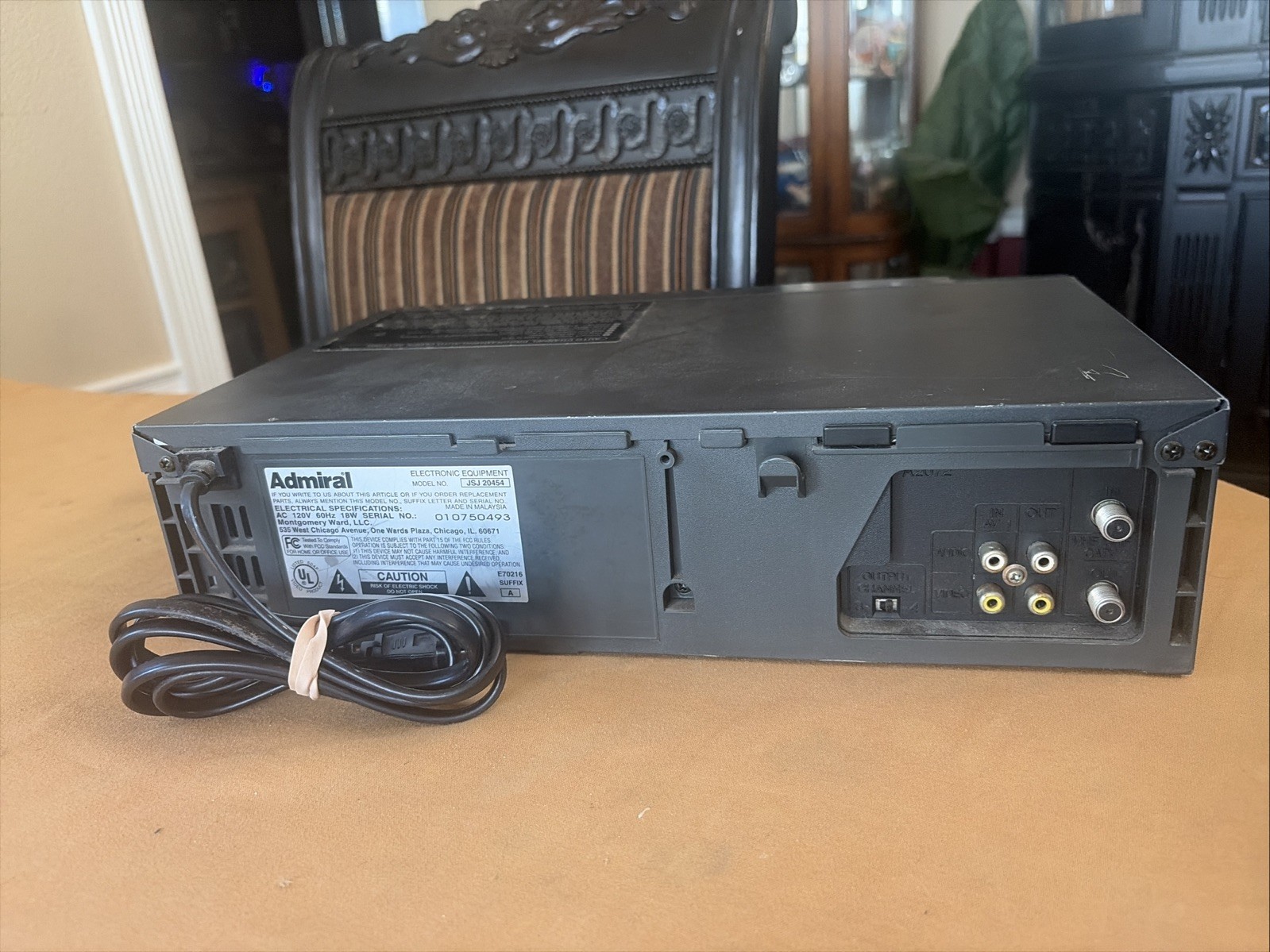 Admiral JSJ-20454 4-Head VHS VCR Video Cassette Recorder Player No Remote TESTED