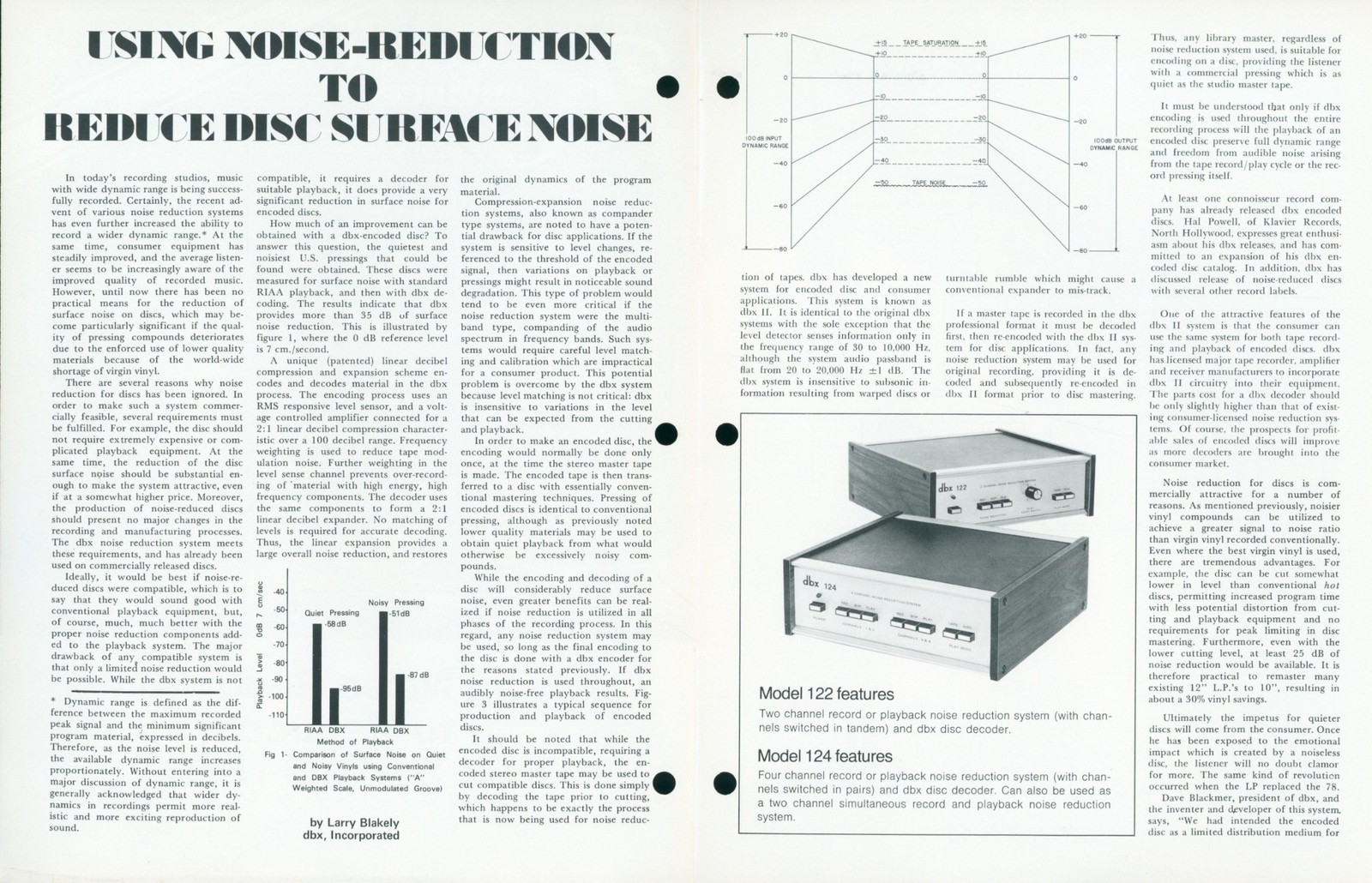 1973 dbx Record LP Noise Reduction Audiophile Synthesizer Dealer Brochure Lot