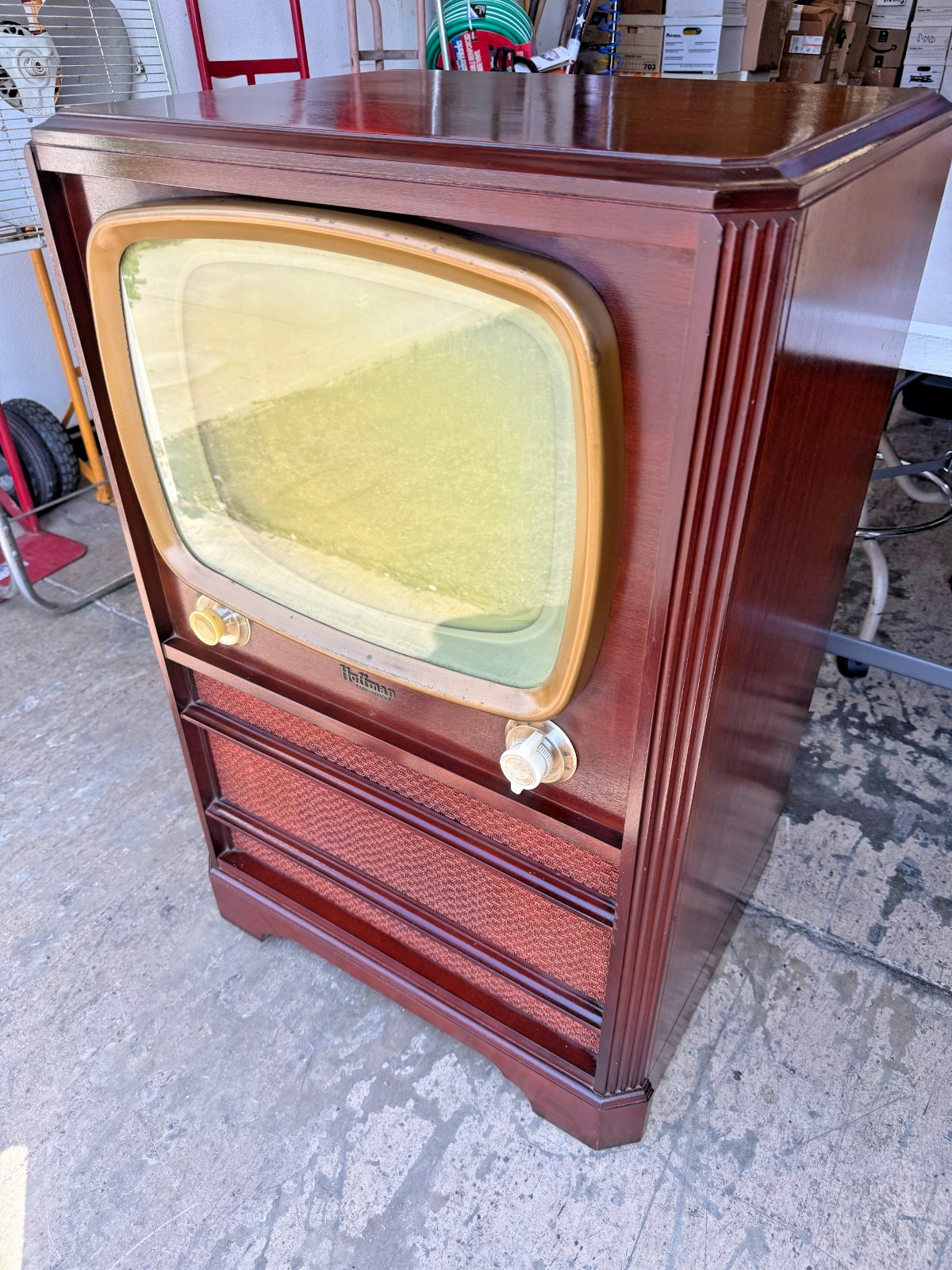 Vintage HOFFMAN EASY VISION B&W TELEVISION #887 ~ HANDSOME UNRESTORED 50’s TV