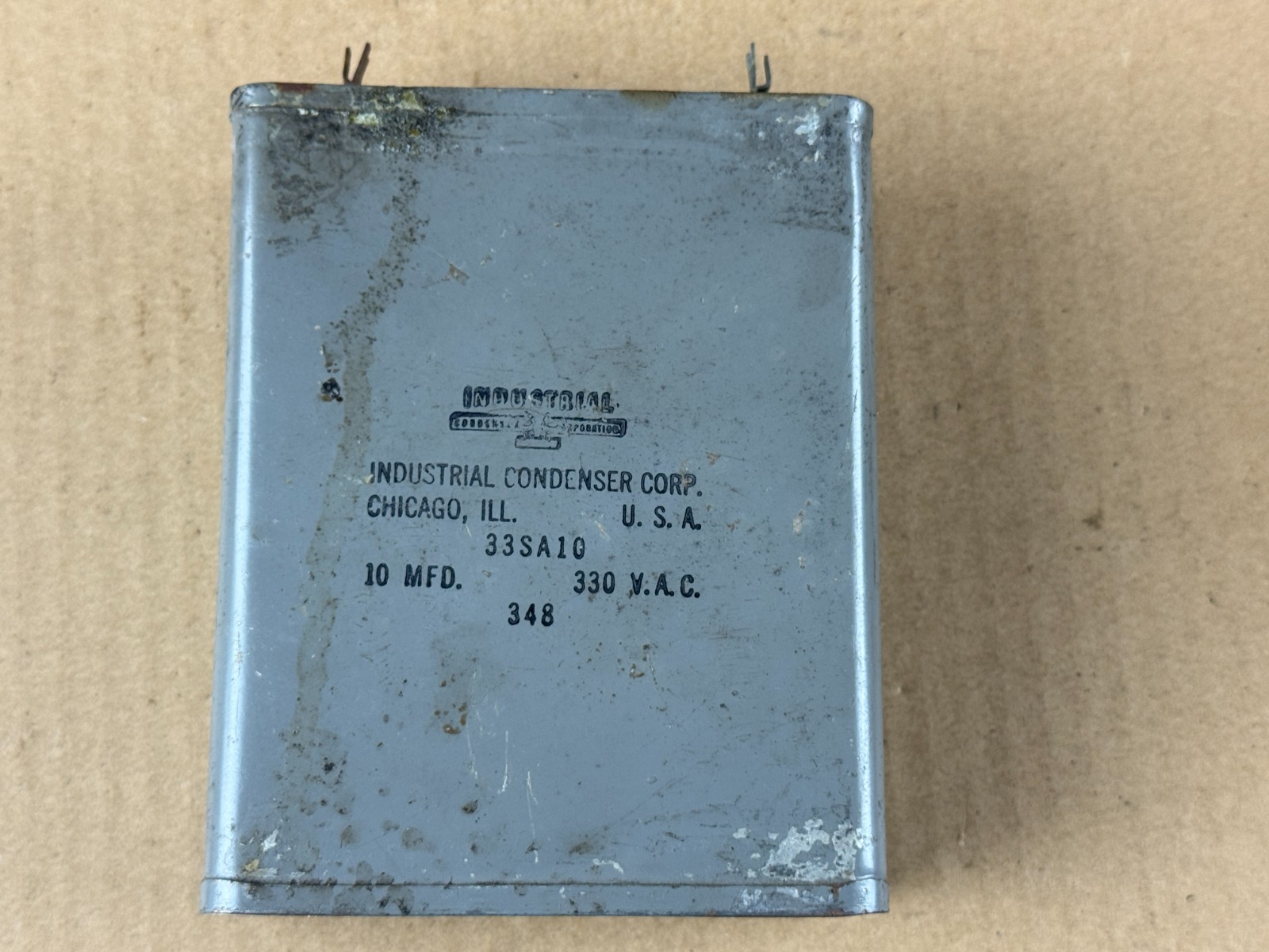 Vintage ICC 10 uf 330 VAC 600v PIO Bathtub Capacitor TESTS 20 uf