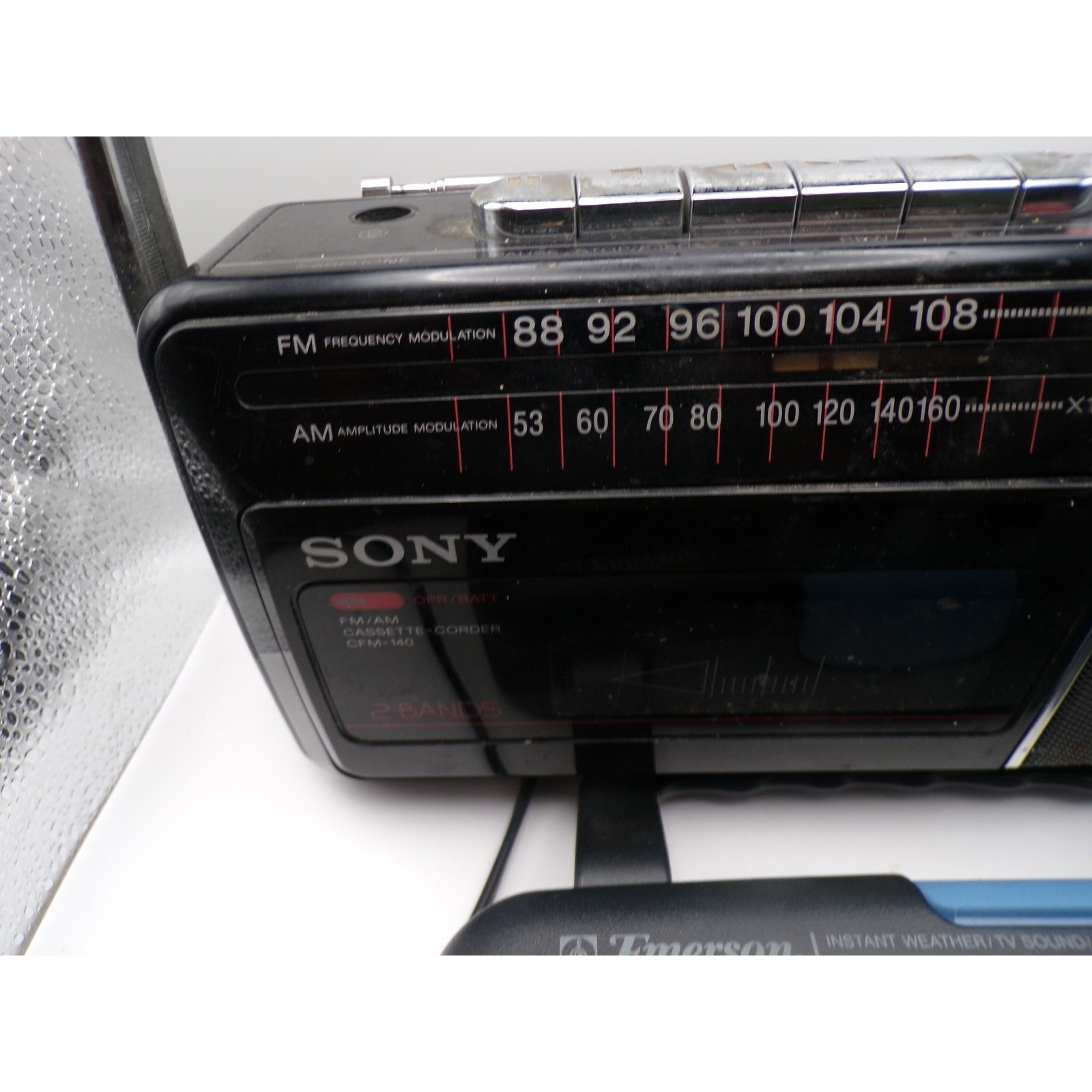 Two Vintage Radios Emerson Weather Sony Radio Cassette Player Both Work