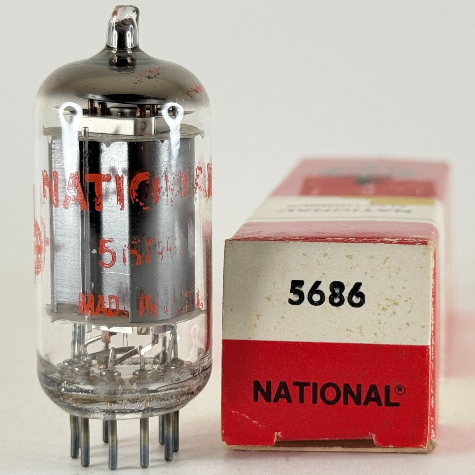 (1) Tested National Electronics 5686 Tube with Box Beam Power Tube (b)