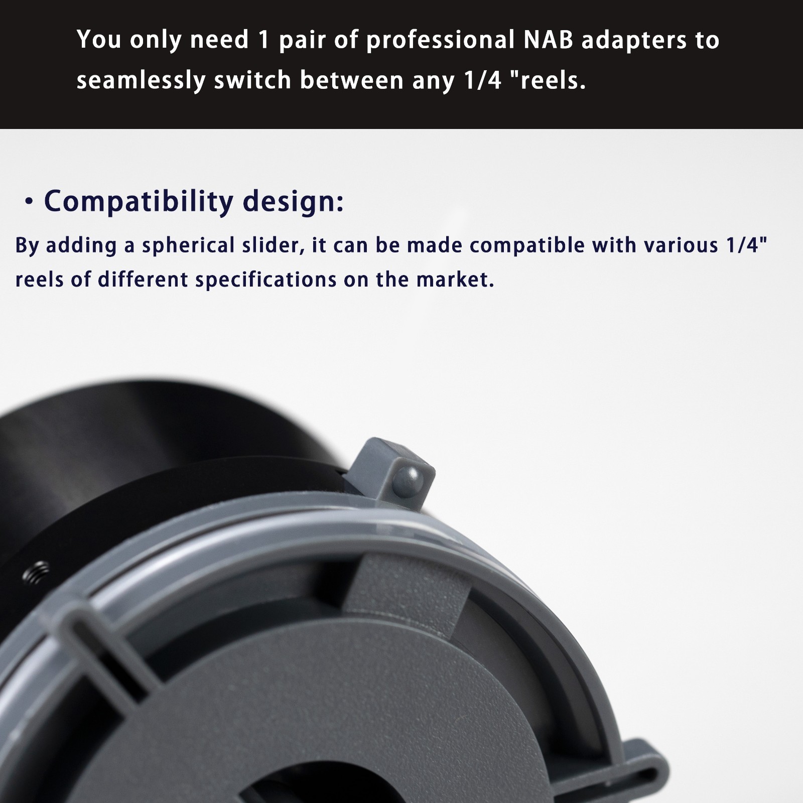 1 Pair Studevox Professional 1/4″ Black NAB Adapters For Reel To Reel Recorders