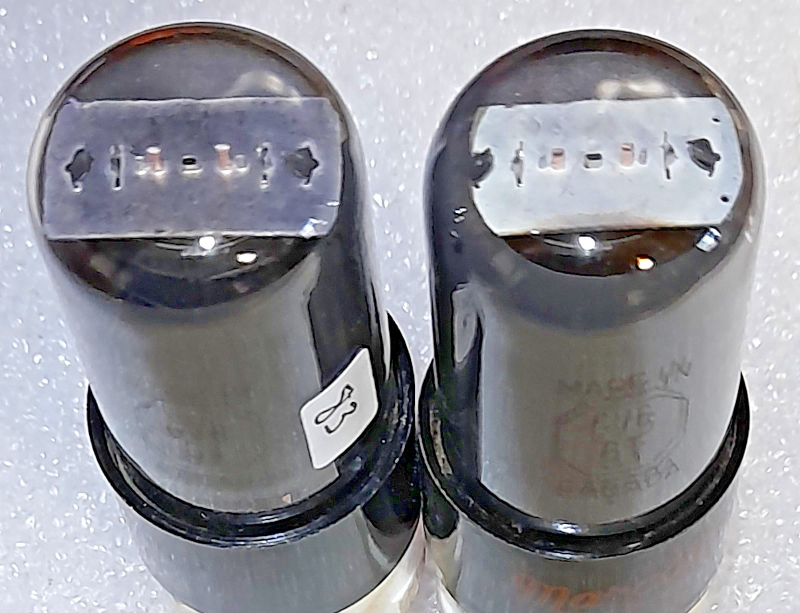 Matched Pair 6V6GT Marconi NOS smoked glass Vacuum Tubes, TV-7D Tested