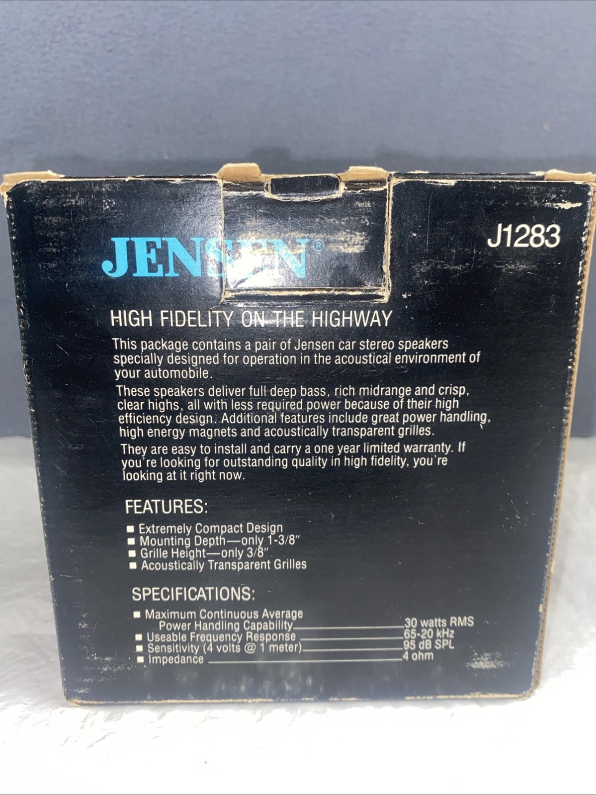 Jensen Thinmount J1283 4inch Full Range Speakers Vintage 80s NIB Pair