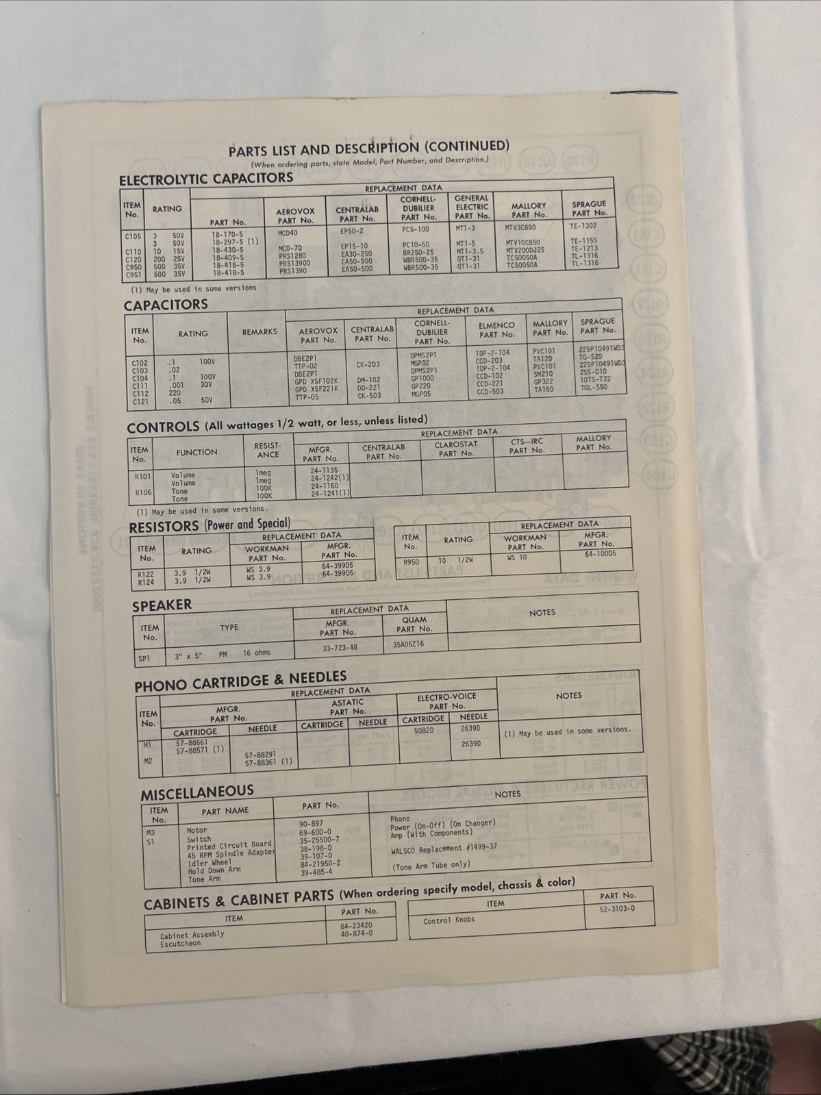 Vintage Sams Photofact Schematic 1-1971 SEARS SILVERTONE MODELS 528.32522000,528