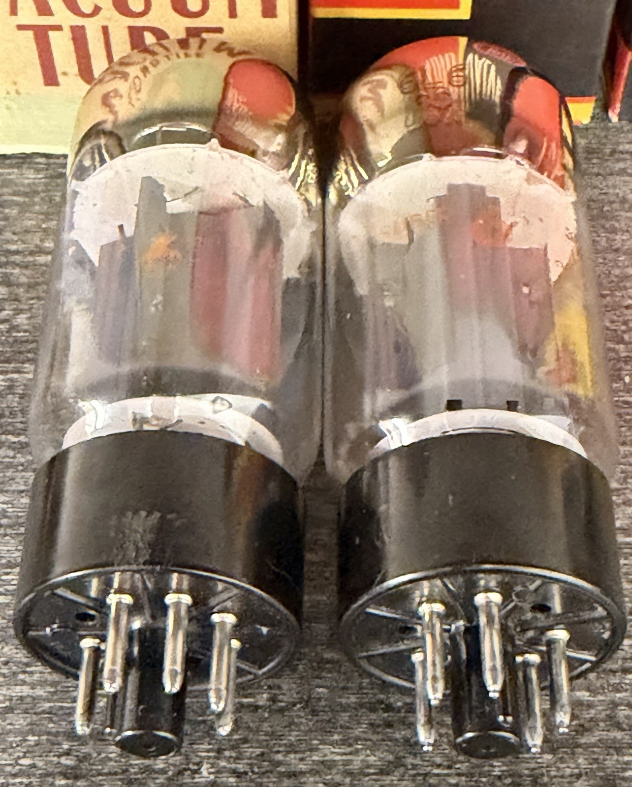 Rare Matched Pair Peavey Super 6 Sylvania 6L6GC STR387 Tubes Dual Foil O Getters