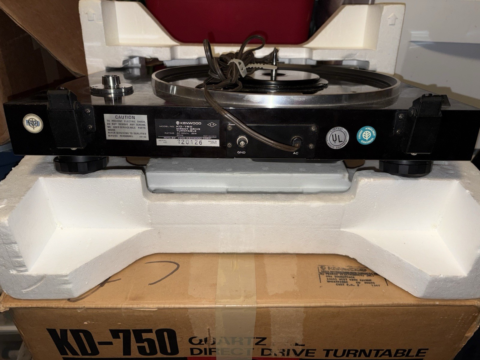 Vintage 70’s KENWOOD KD-750 Quartz PLL Direct Drive Turntable Made in Japan