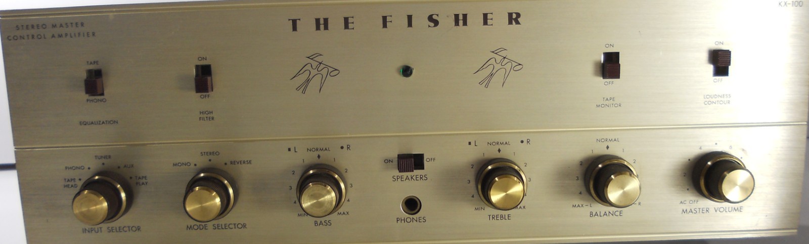 Fisher KX-100 Stereo Master Control Tube Amplifier Working w/ Original Manual