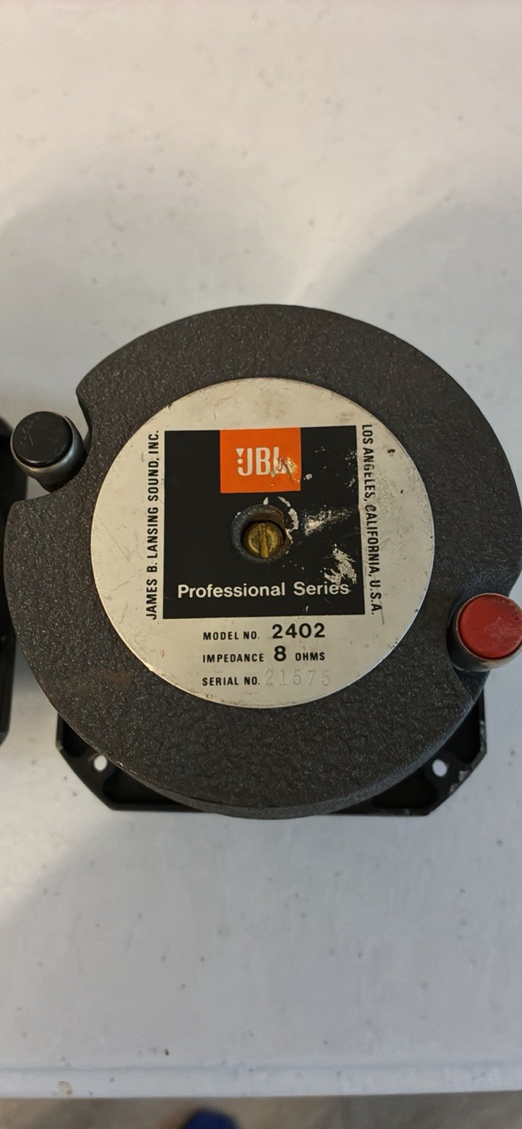 Set of 2 JBL 2402 Vintage Bullet Tweeter 8 ohms Professional Series Made In USA